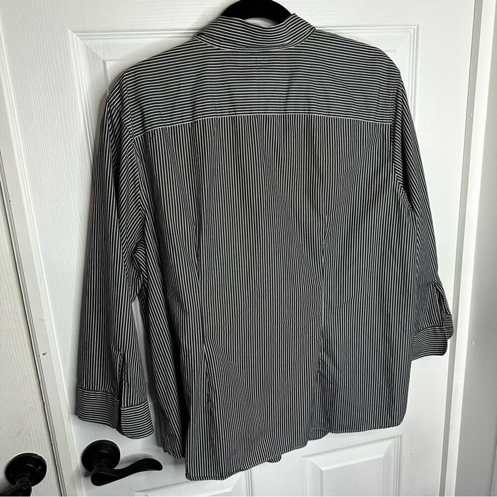 Lauren Ralph Womens Top Button Up Non Iron Logo Career Black 2x (Price Firm) - Picture 7 of 7